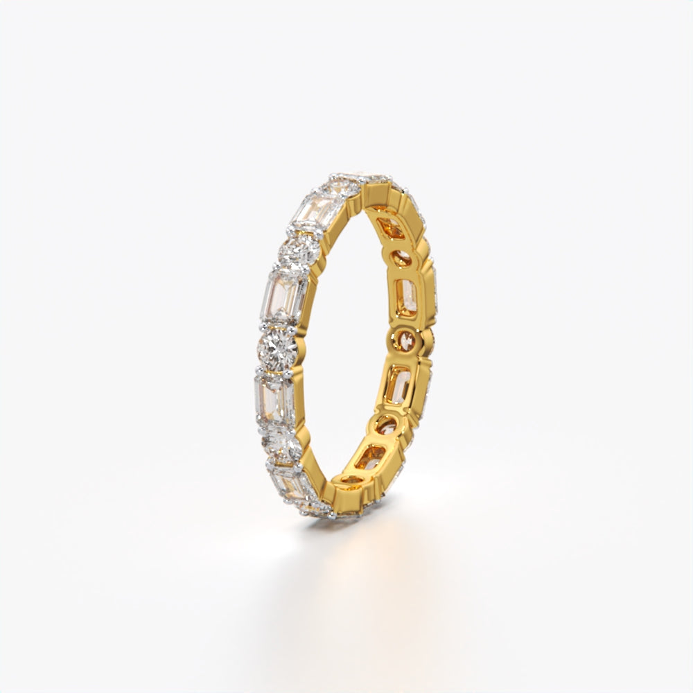 Elegant 18K Gold Vermeil Diamond Band