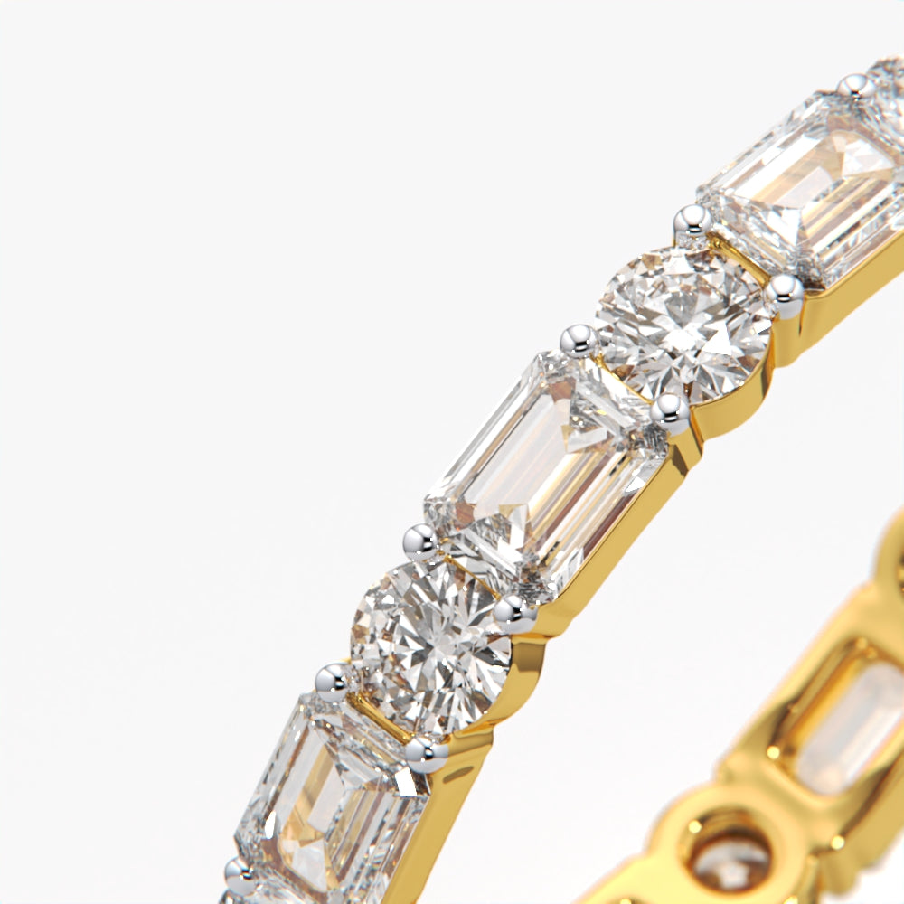 Elegant 18K Gold Vermeil Diamond Band