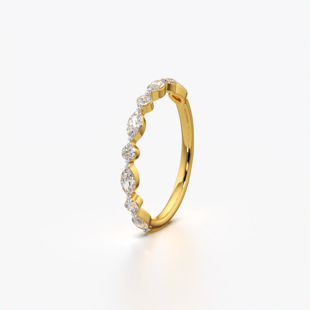 18K Gold Vermeil Marquise Diamond Band