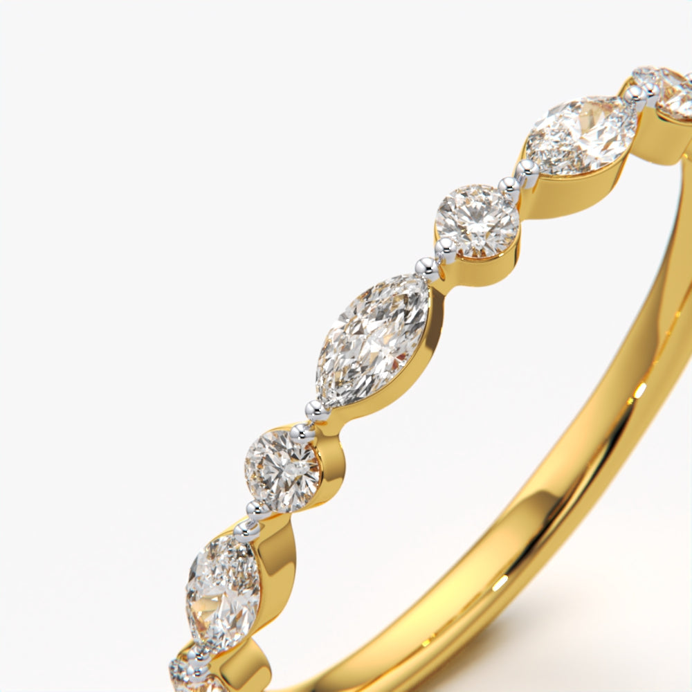 18K Gold Vermeil Marquise Diamond Band