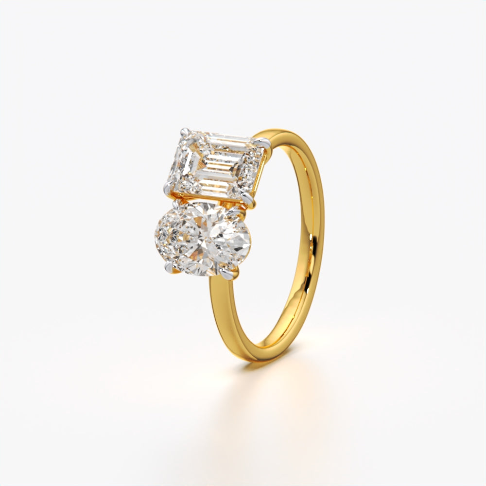 18K Gold Vermeil Toi et Moi Ring