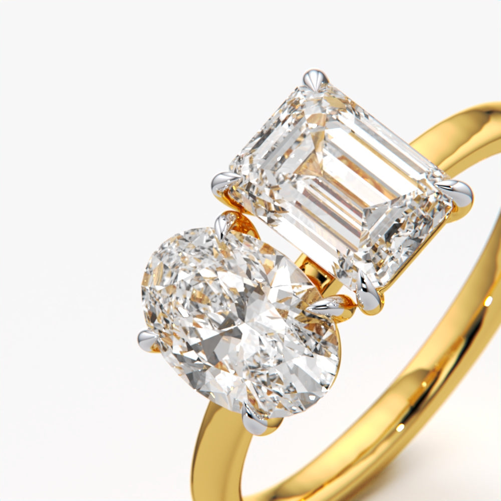 18K Gold Vermeil Toi et Moi Ring