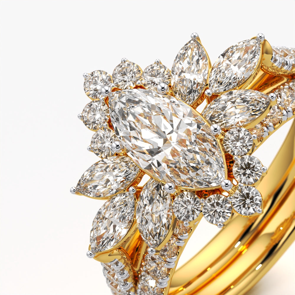 Celestial Bloom Diamond Ring Set