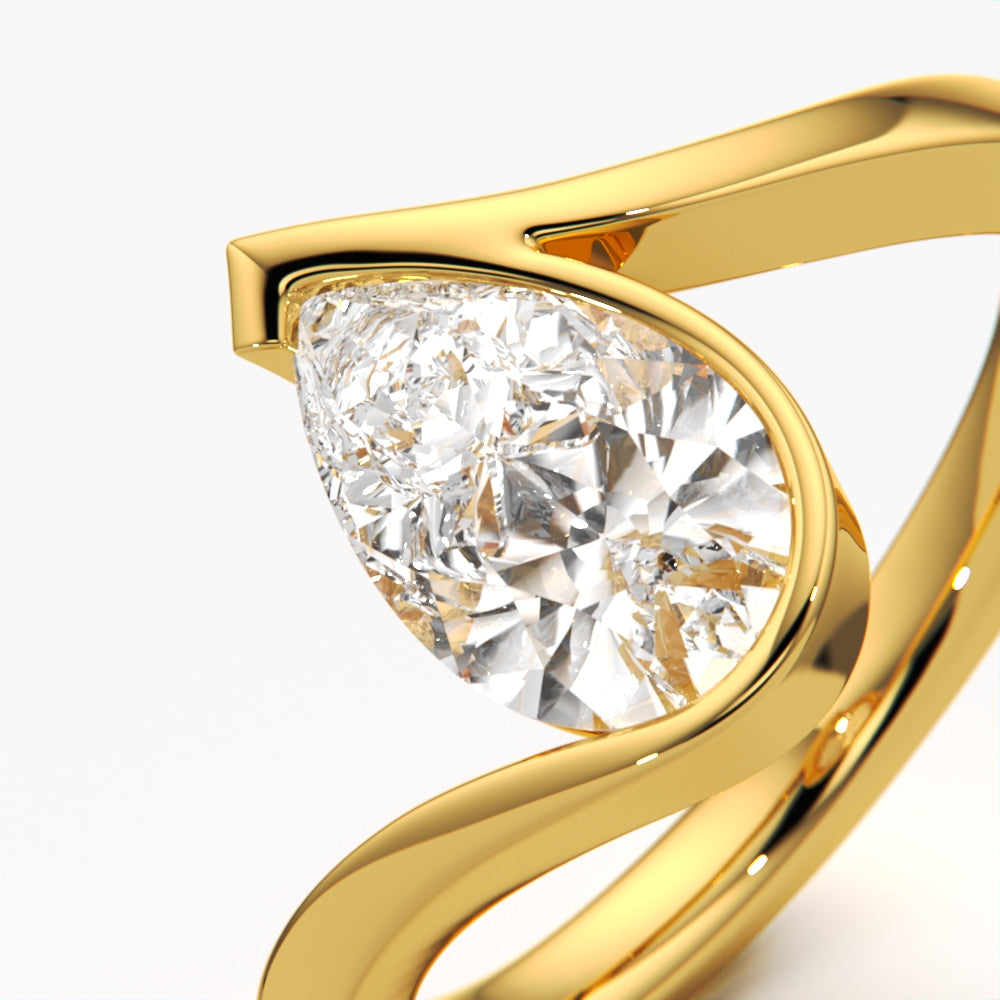 Embrace of Light Pear Diamond Ring
