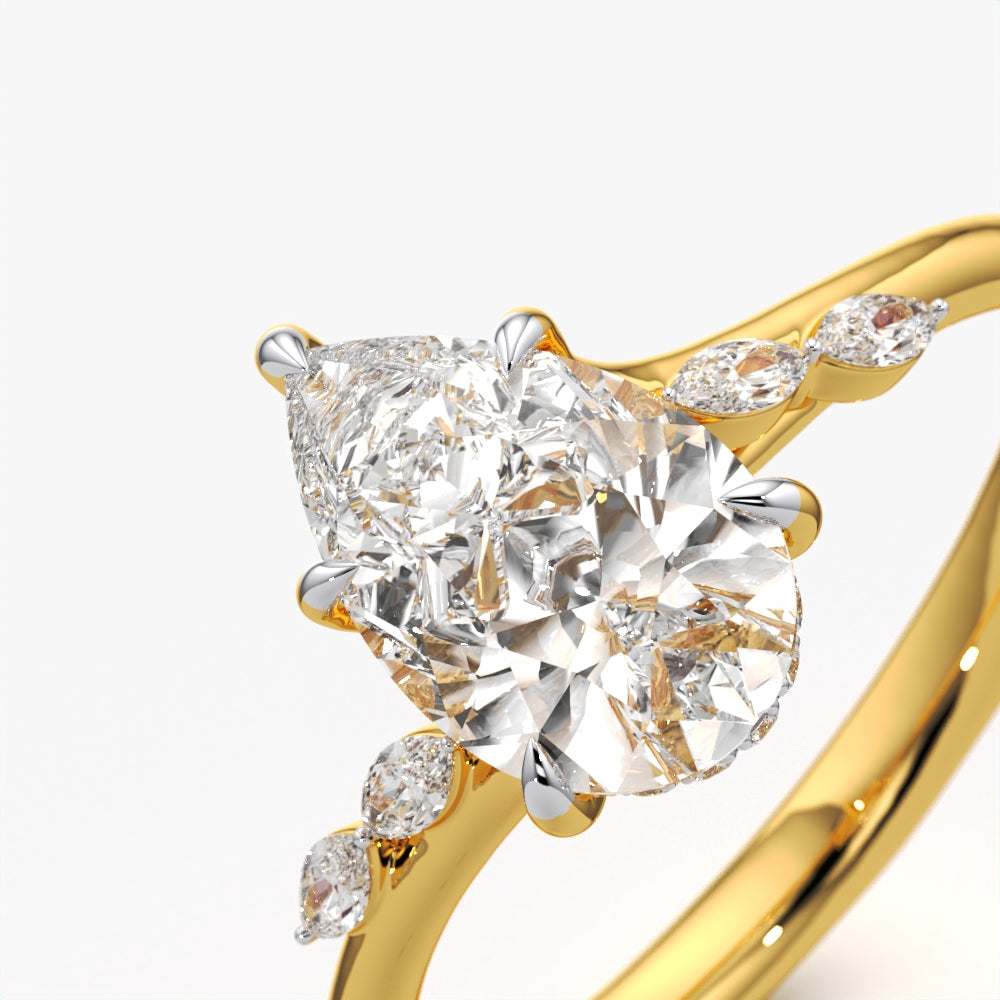 Celestial Bloom Pear Diamond Ring