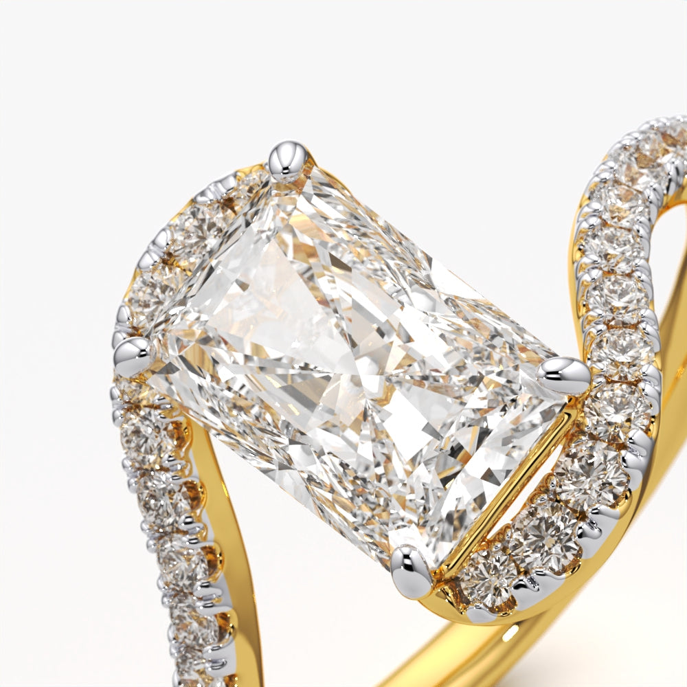 Radiant Flow Diamond Ring