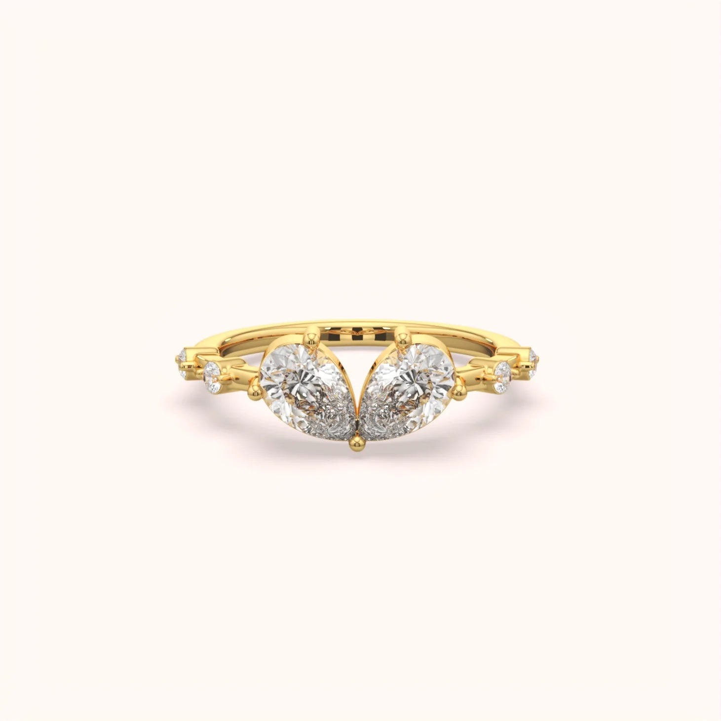 Twin Pear Diamond Ring