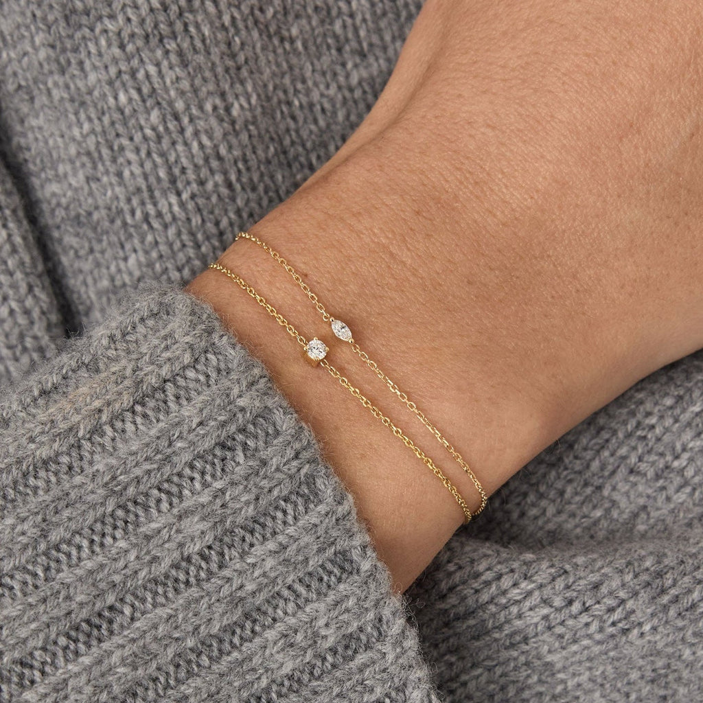 18K Gold Vermeil Marquise CZ Bracelet