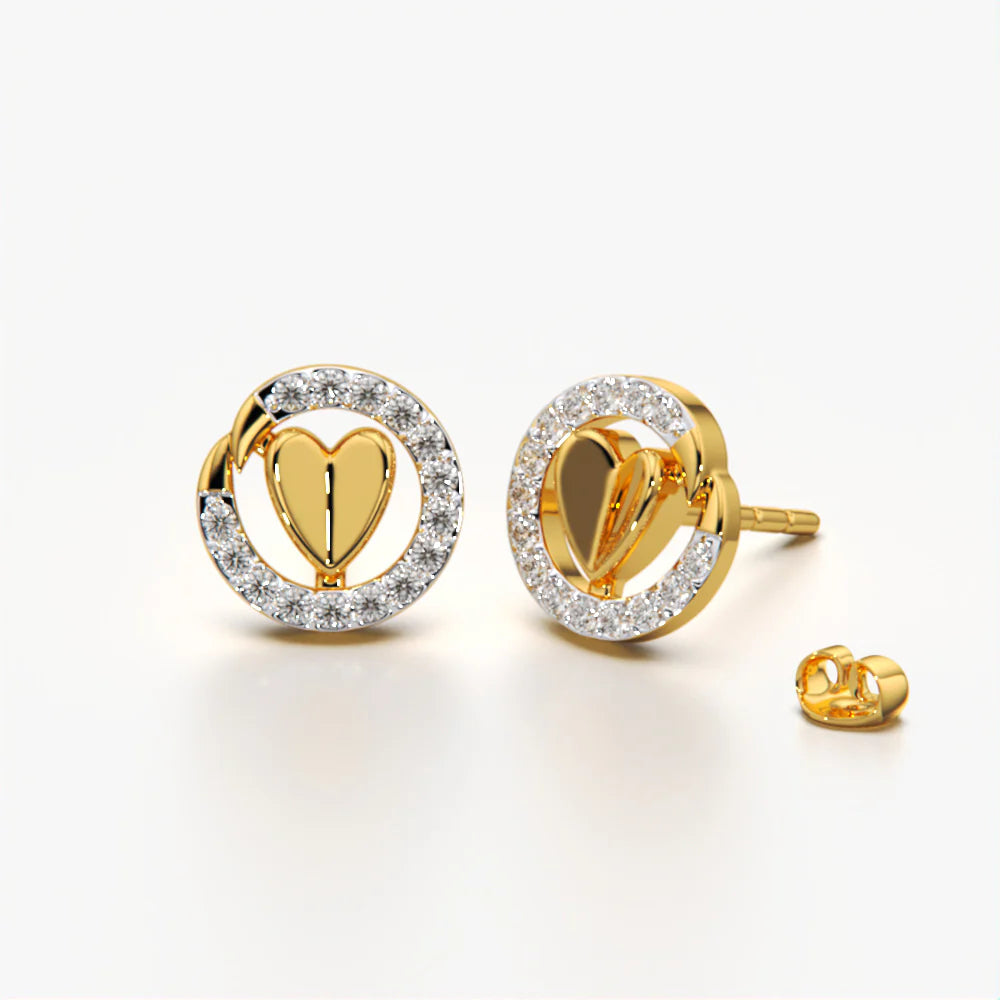 Heart Halo Stud Earrings