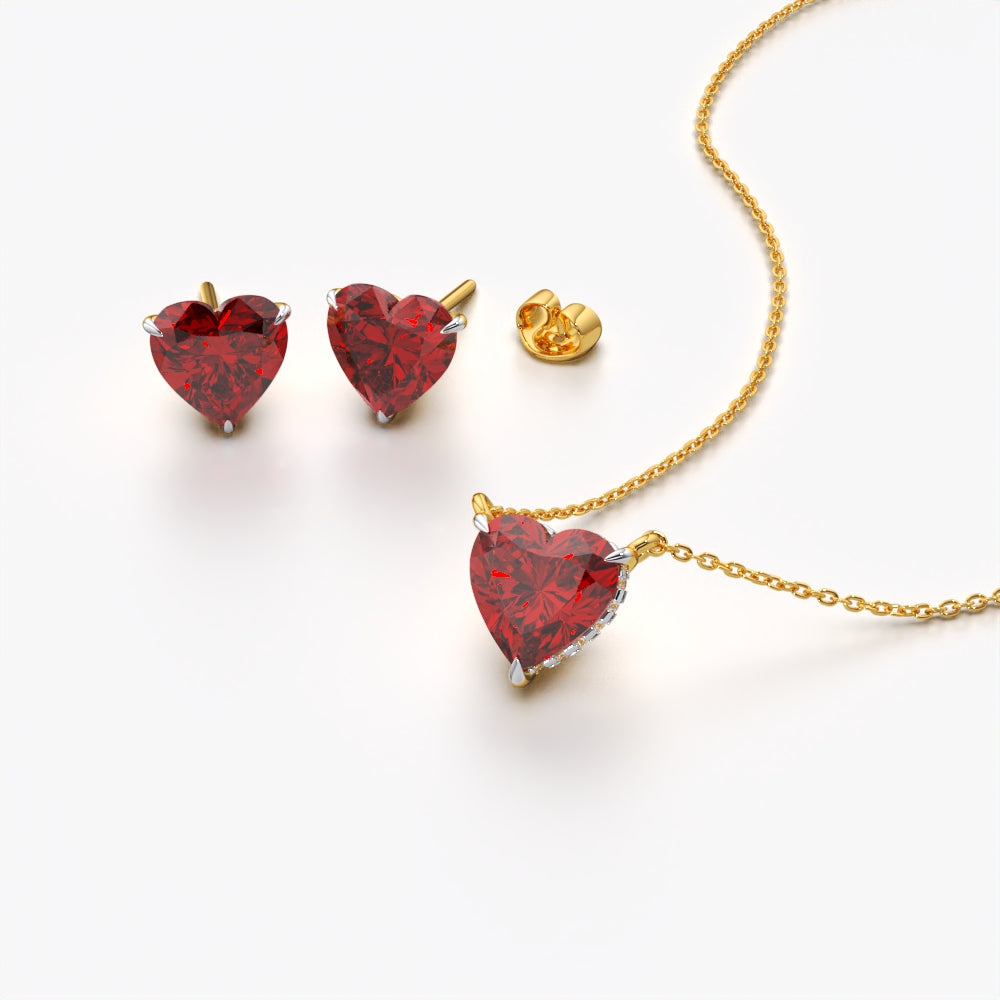 Red Heart 18K Gold Vermeil Spark Set