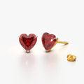 18K Gold Vermeil Heart Diamond Studs