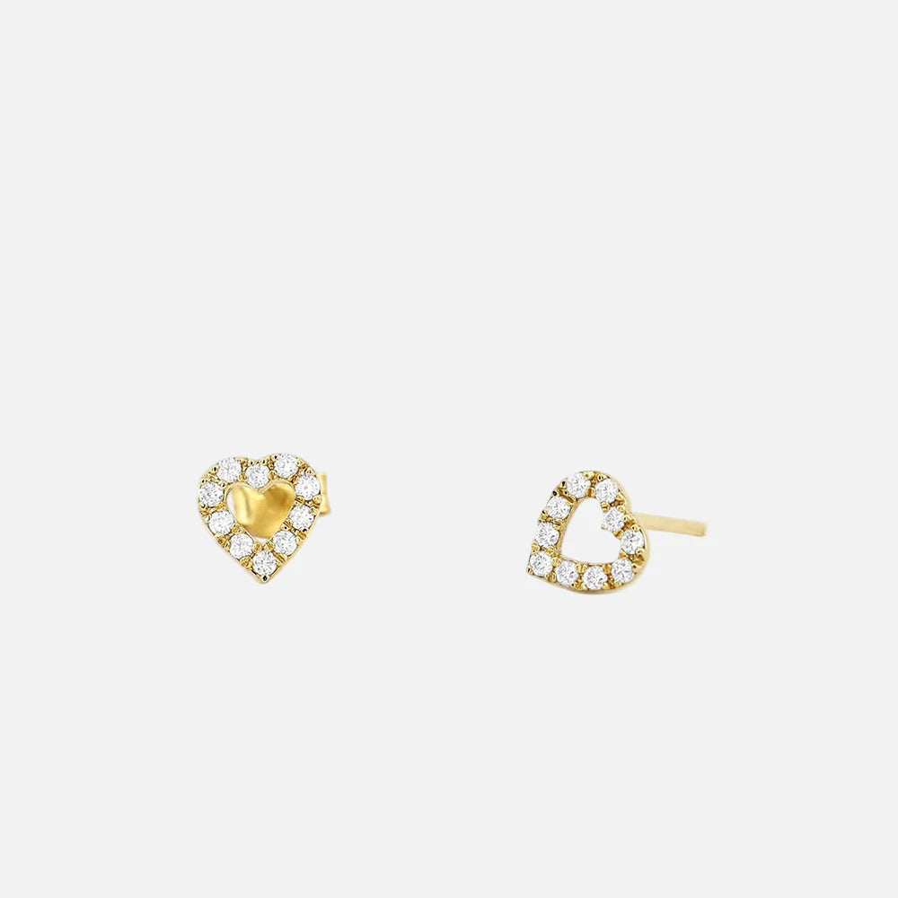 Sparkling Heart Stud Earring