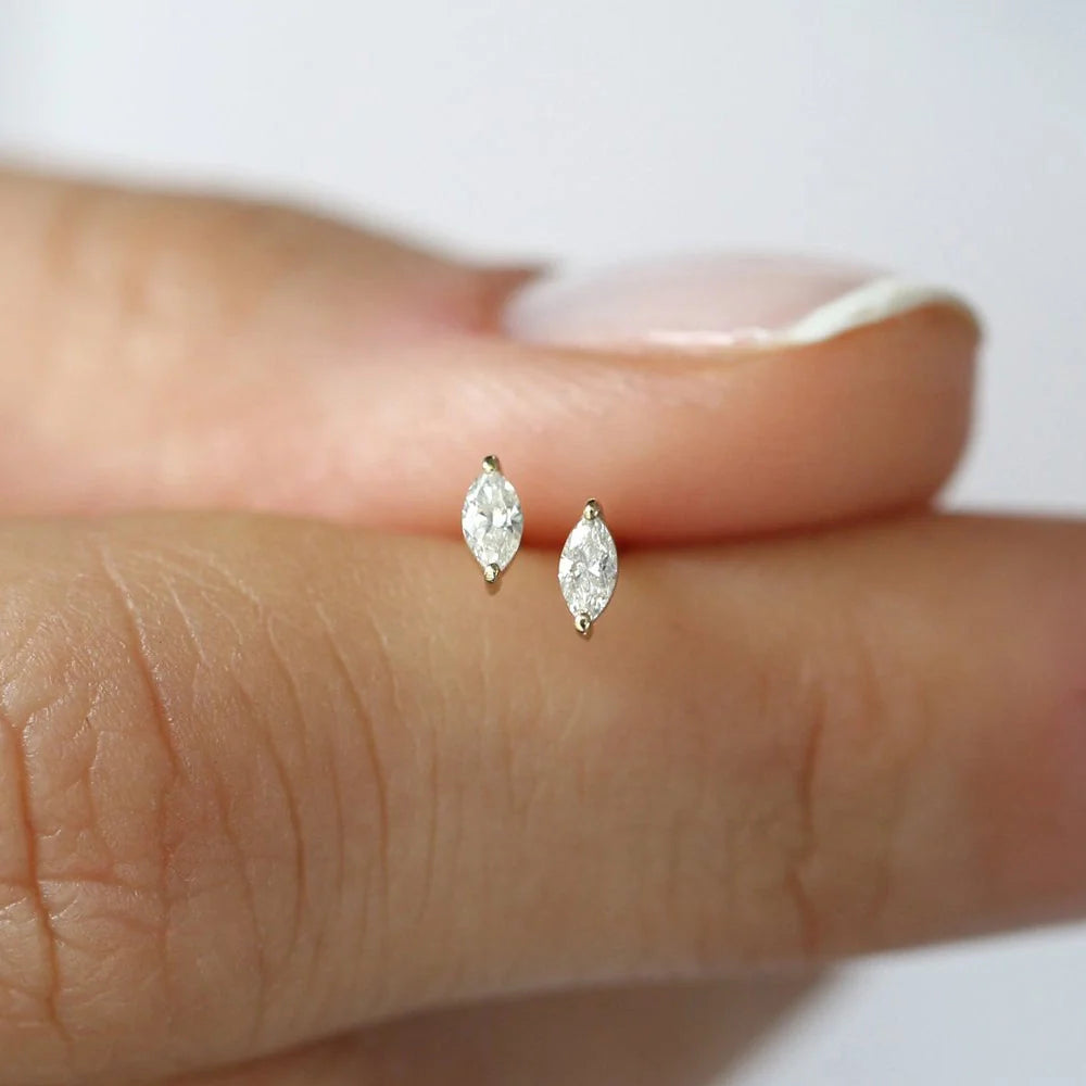 Marquise-Cut Diamond Stud