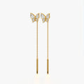 Diamond Butterfly Threader Earrings