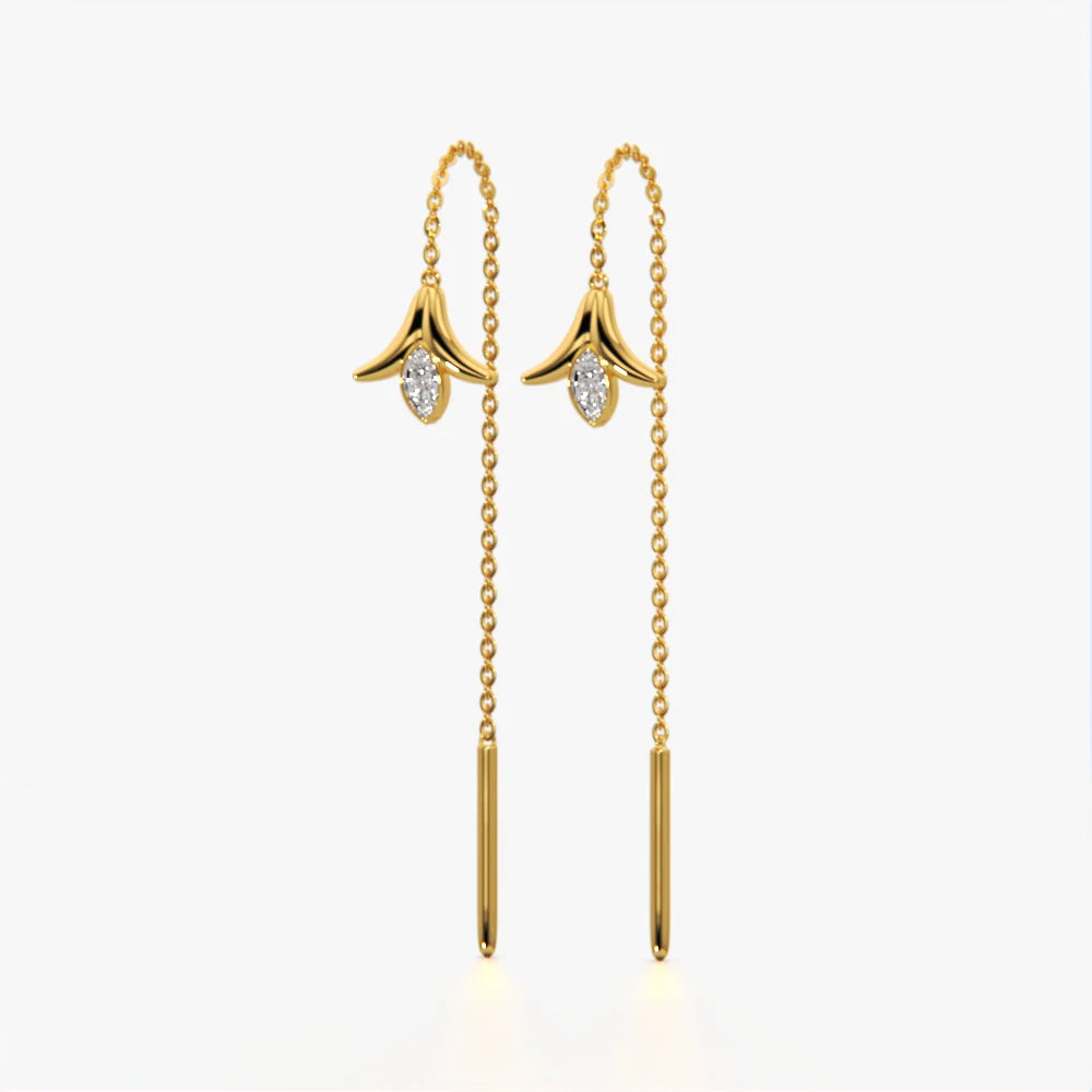 Petal Drop Threader Earrings