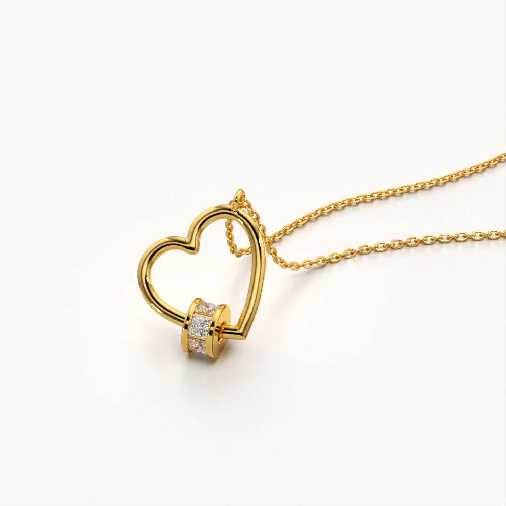 Floating Heart Diamond Necklace