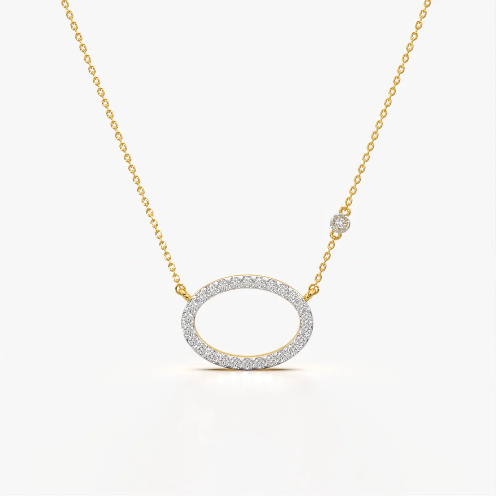 Sparkling Oval Link  Necklace