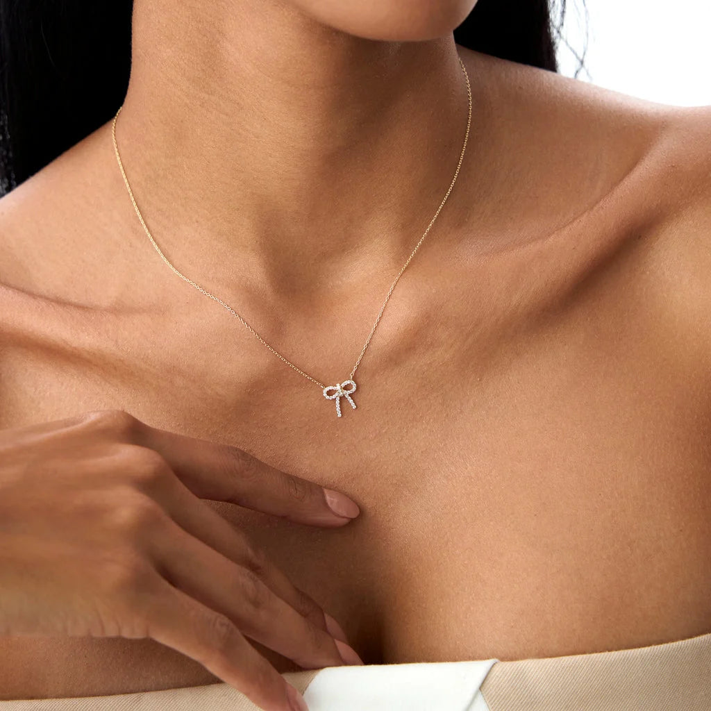 18k Gold Vermeil Bow Necklace