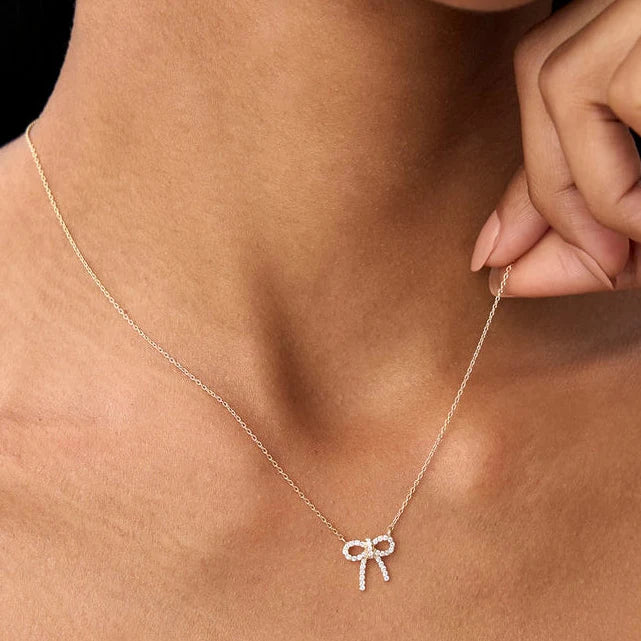 18k Gold Vermeil Bow Necklace