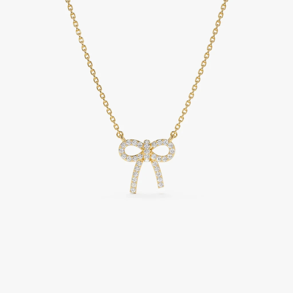 18k Gold Vermeil Bow Necklace