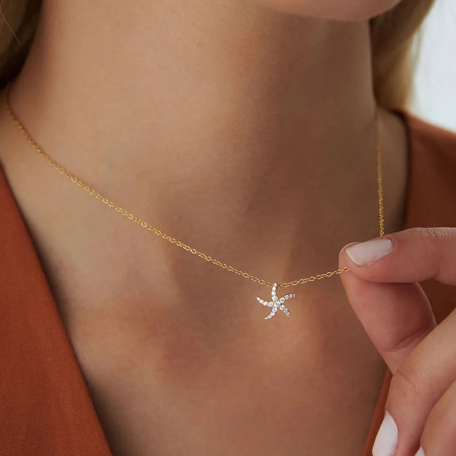 18k Gold Vermeil Starfish Necklace