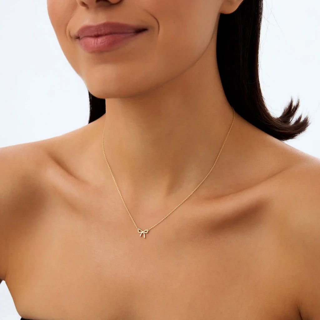 Delicate Ribbon Bow Necklace