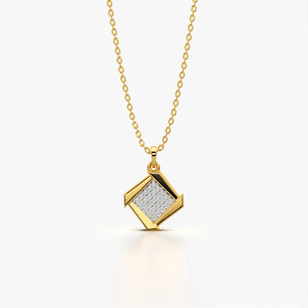 Radiant Grid Charm Necklace