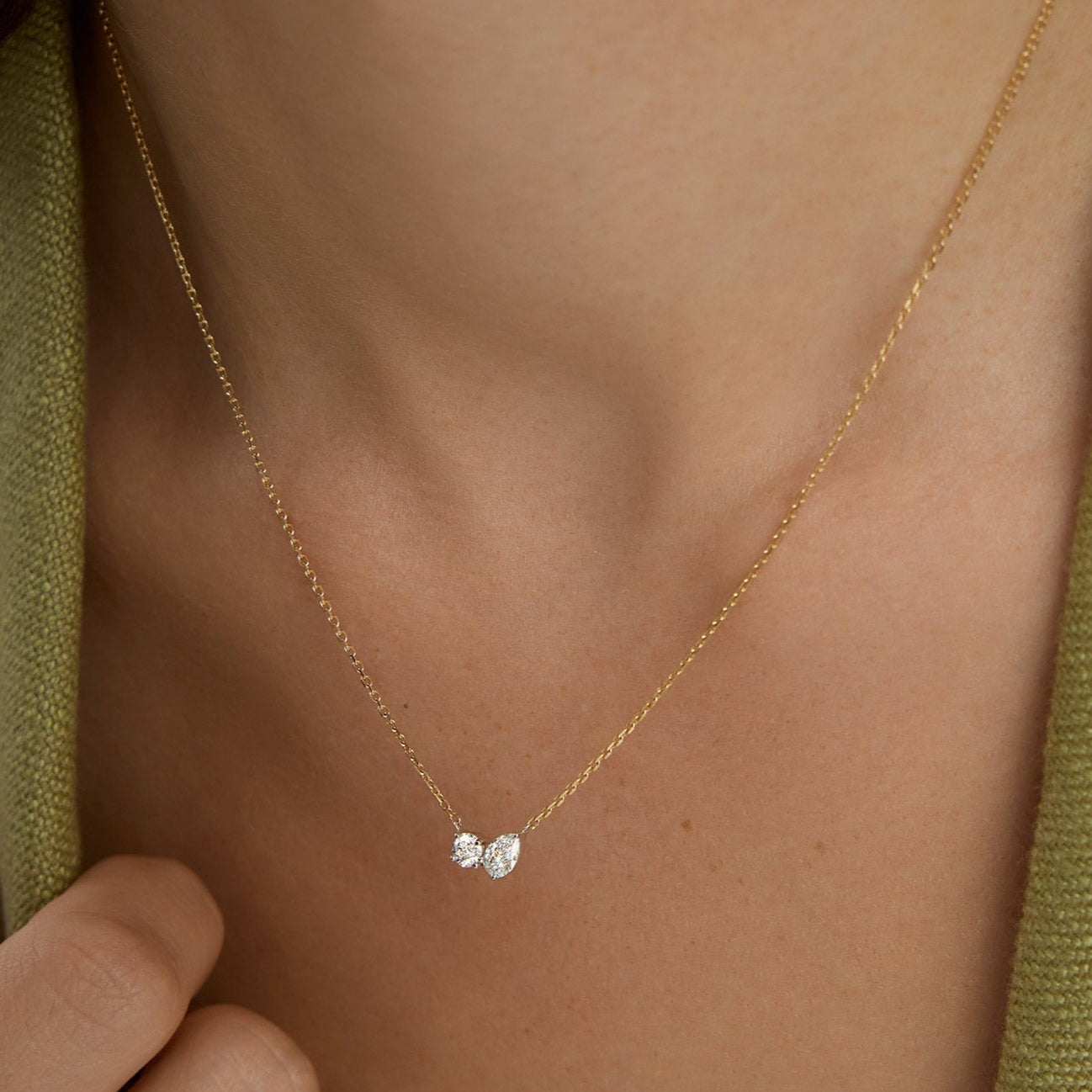 Two-Stone Pendant Necklace