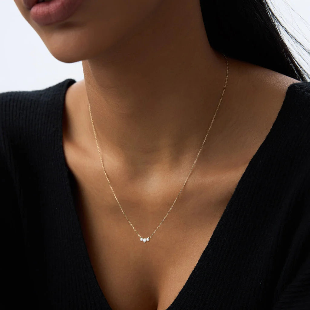 Three-Stone Diamond Pendant Necklace