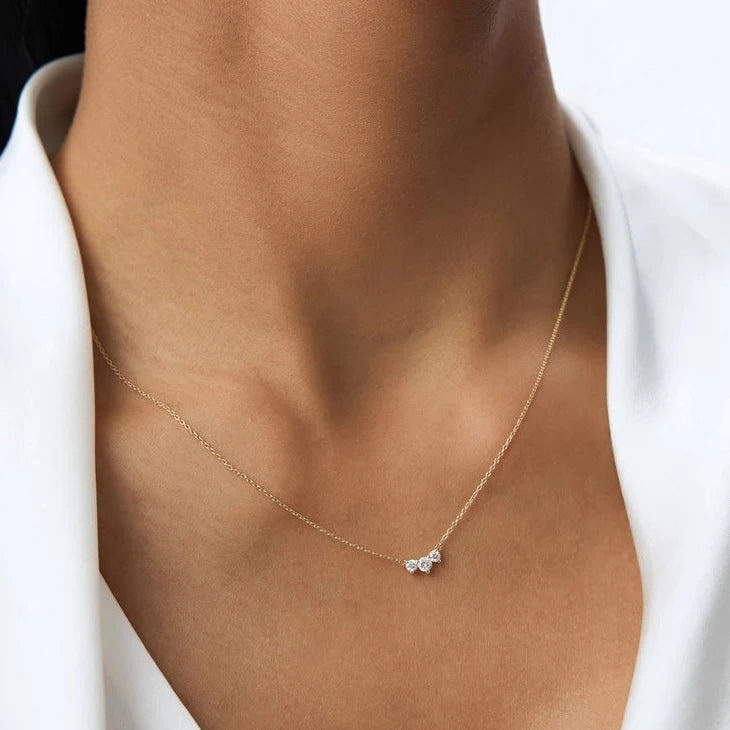 Three-Stone Diamond Pendant Necklace