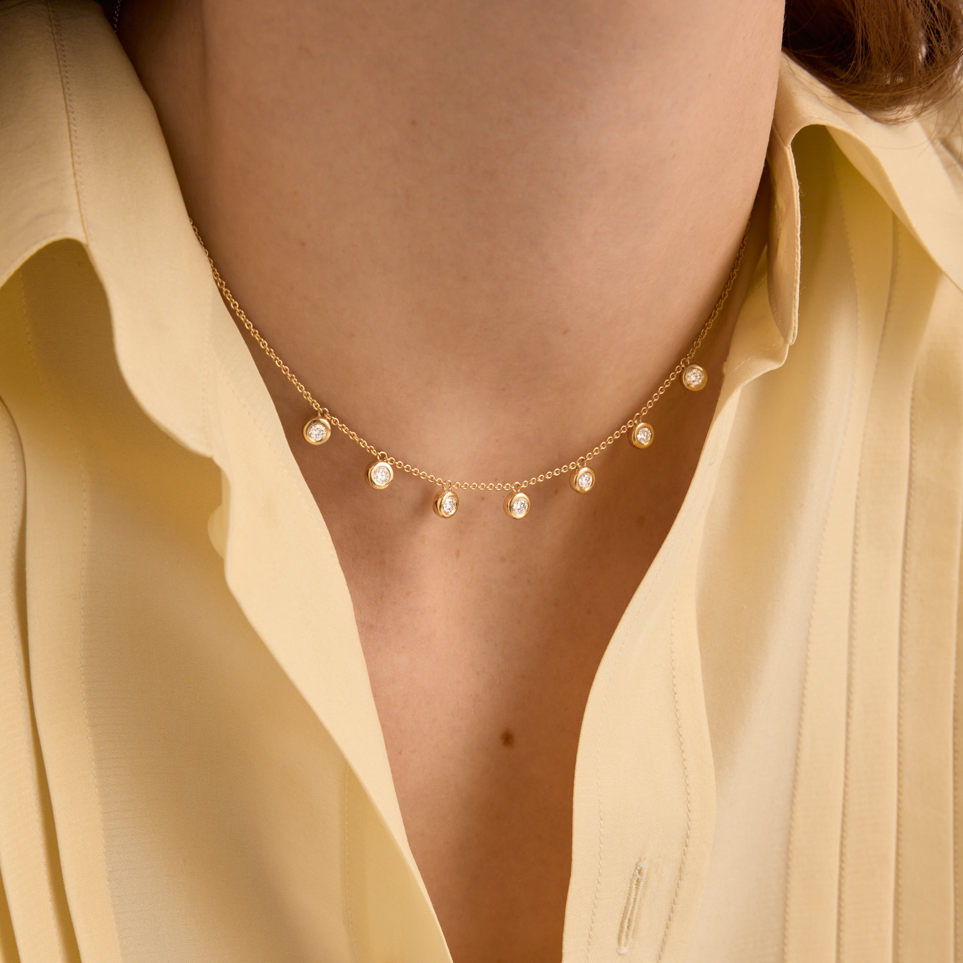 Bezel-Set Necklace in 18K Gold Vermeil