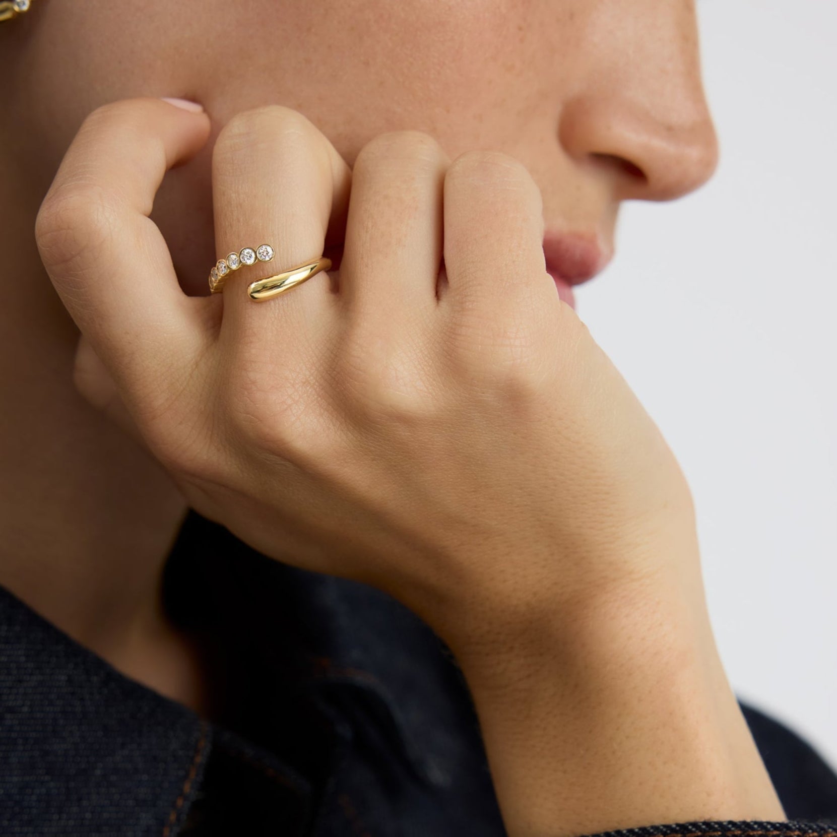 Elegant 18K Gold Vermeil Open Ring