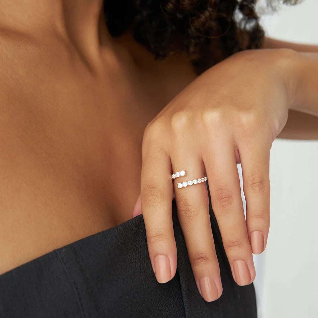 Twisted Diamond Wrap Ring