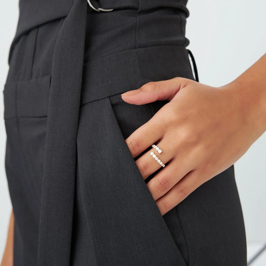 Twisted Diamond Wrap Ring