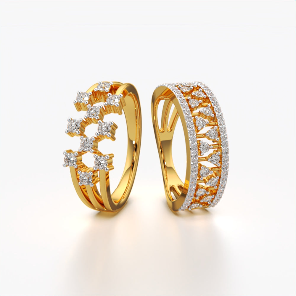 18k Gold Vermeil Sparkle Ring Combo