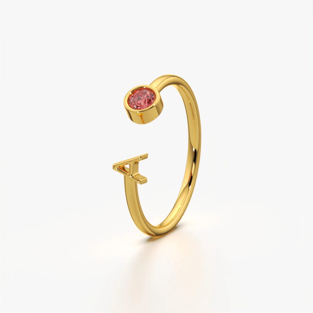 Open Ring with Letter