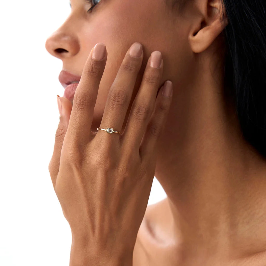 Emerald-Cut Bezel Solitaire Ring