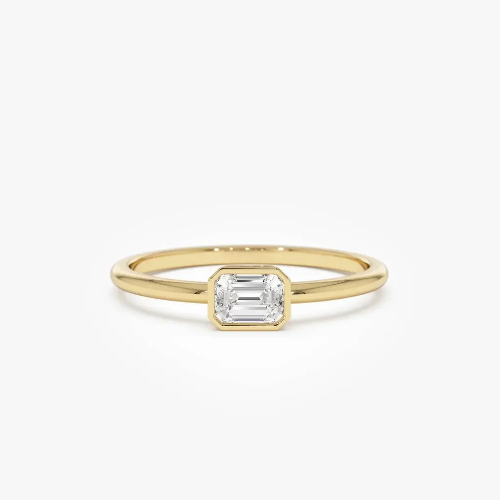 Emerald-Cut Bezel Solitaire Ring
