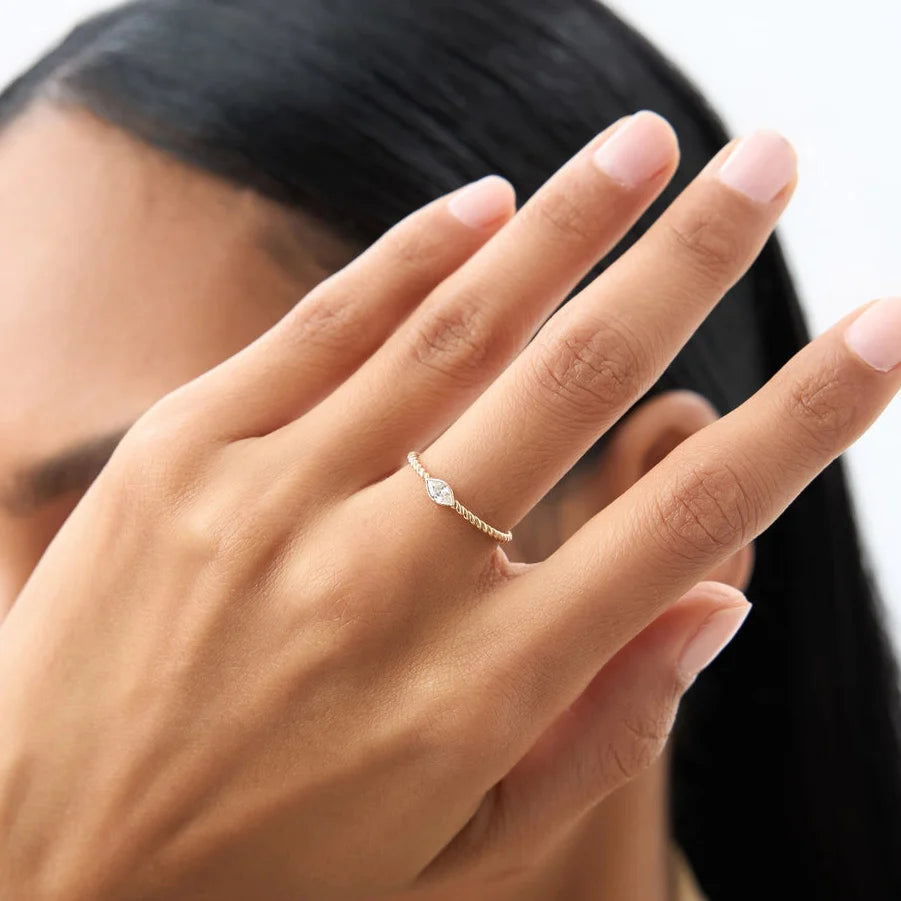 Marquise Bezel Rope Ring