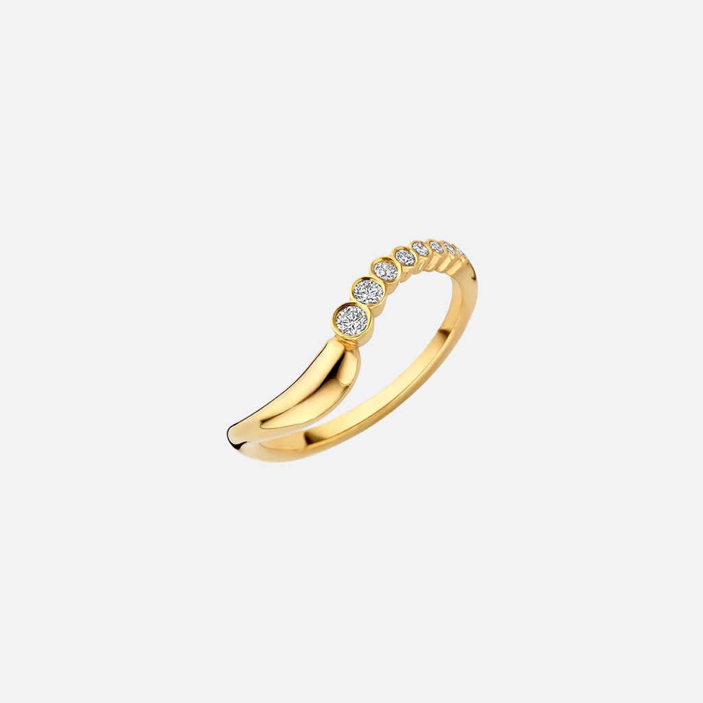 Sparkling Open Curve Ring