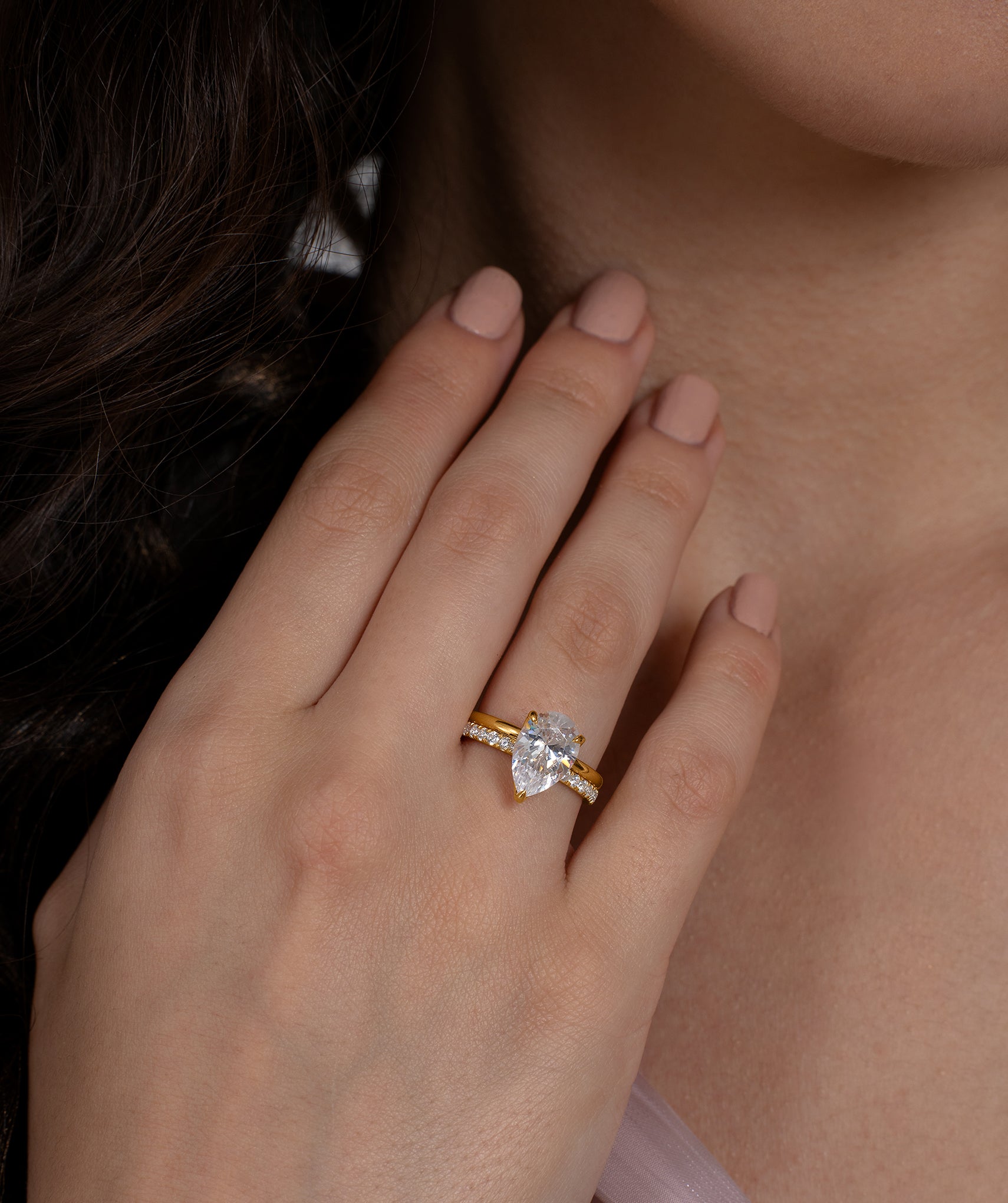 Pear Radiance Ring Set