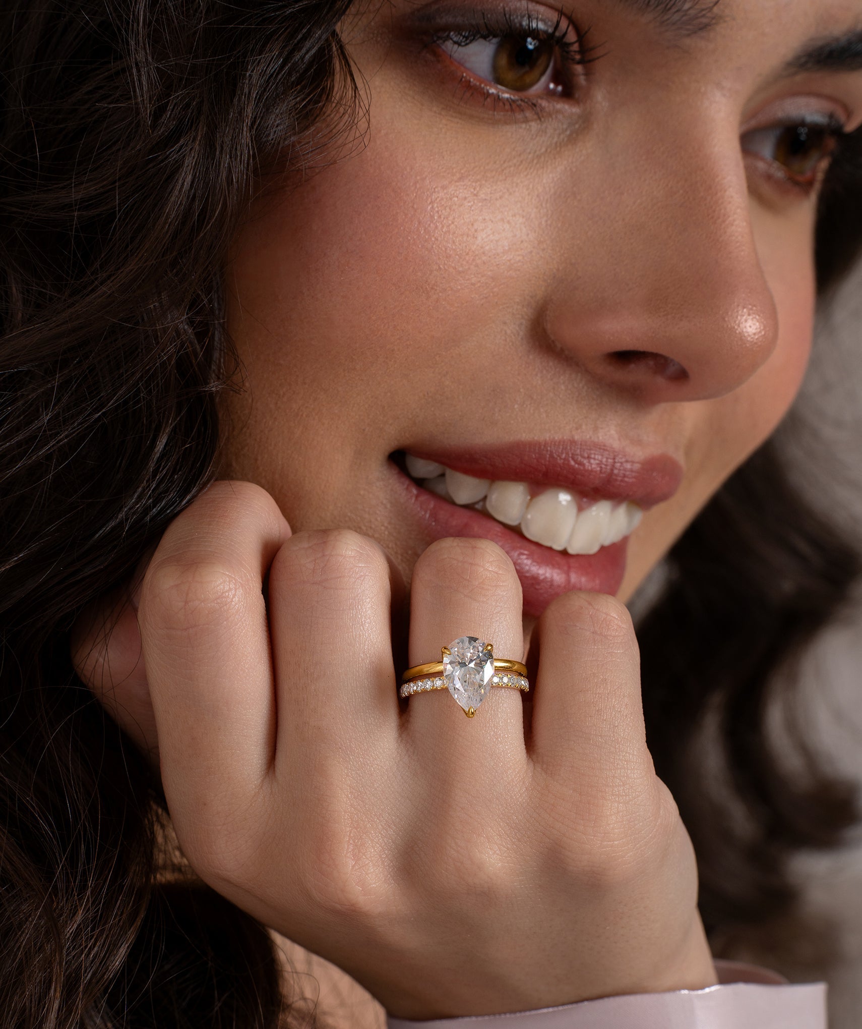 Pear Radiance Ring Set