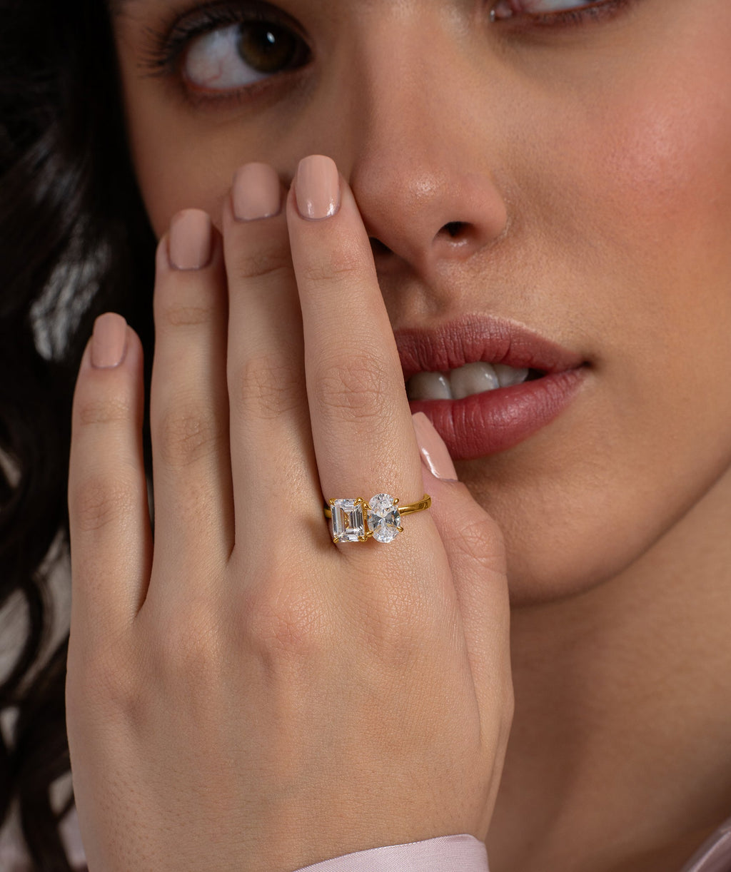 18K Gold Vermeil Toi et Moi Ring