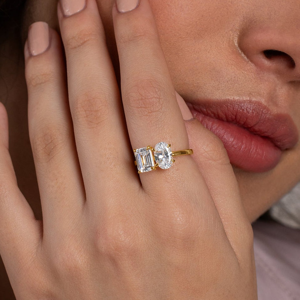 18K Gold Vermeil Toi et Moi Ring