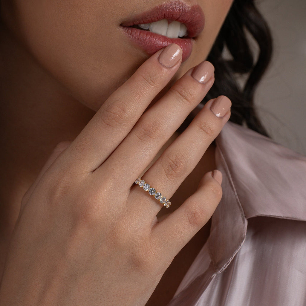 18K Gold Vermeil Classic Diamond Band