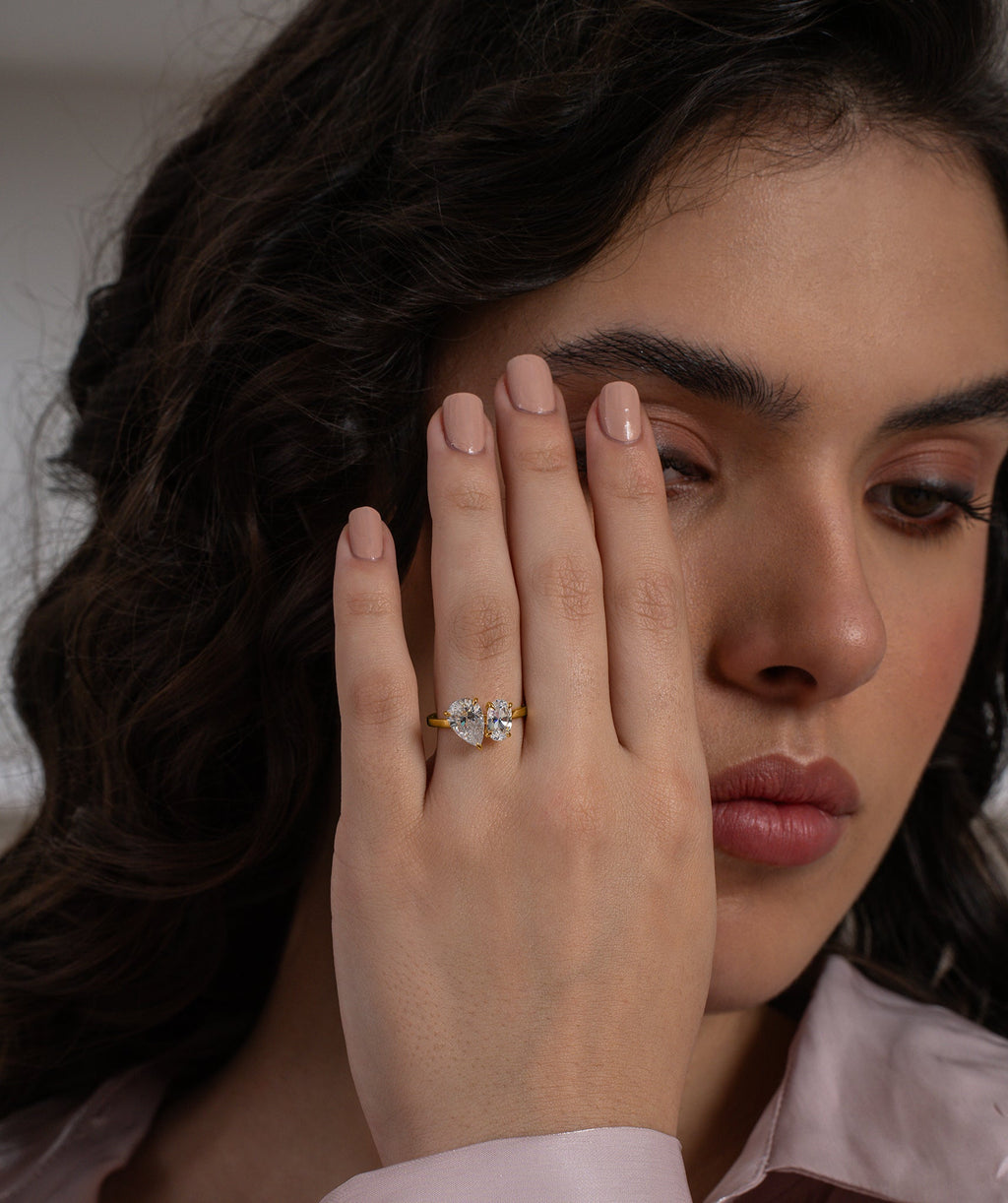 Pear & Oval Diamond Toi et Moi Ring