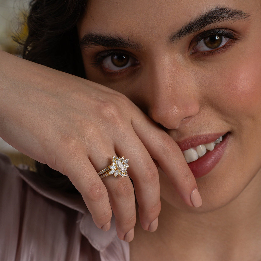 Celestial Bloom Diamond Ring Set