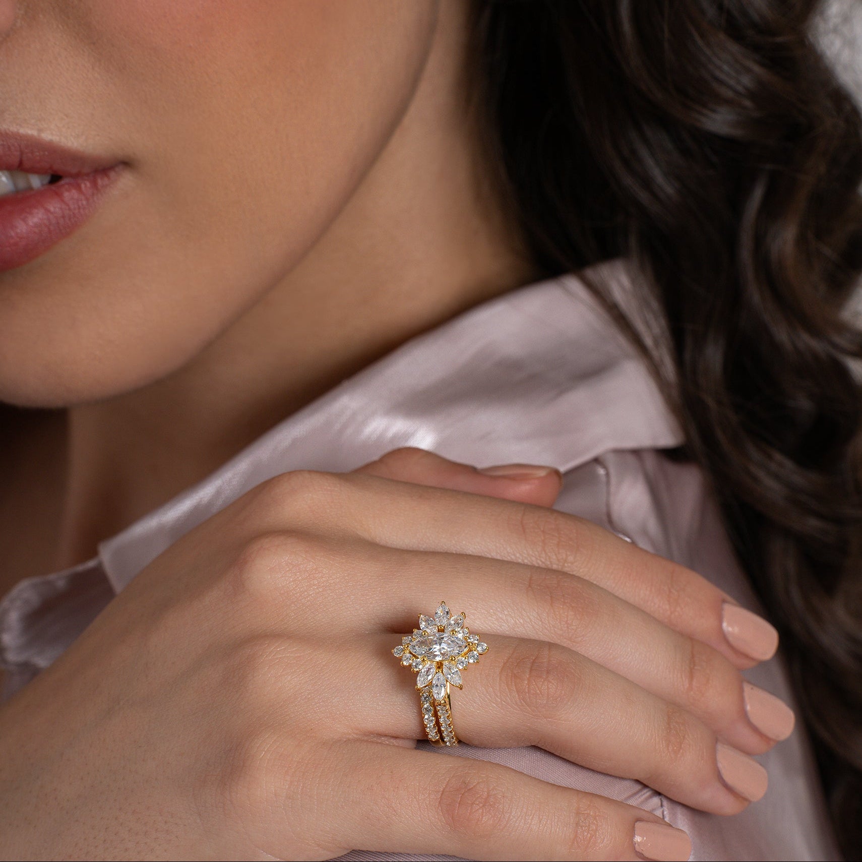 Celestial Bloom Diamond Ring Set