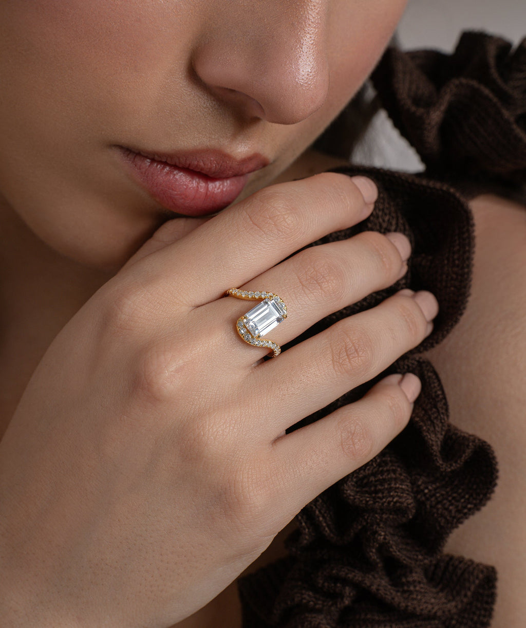 Radiant Flow Diamond Ring