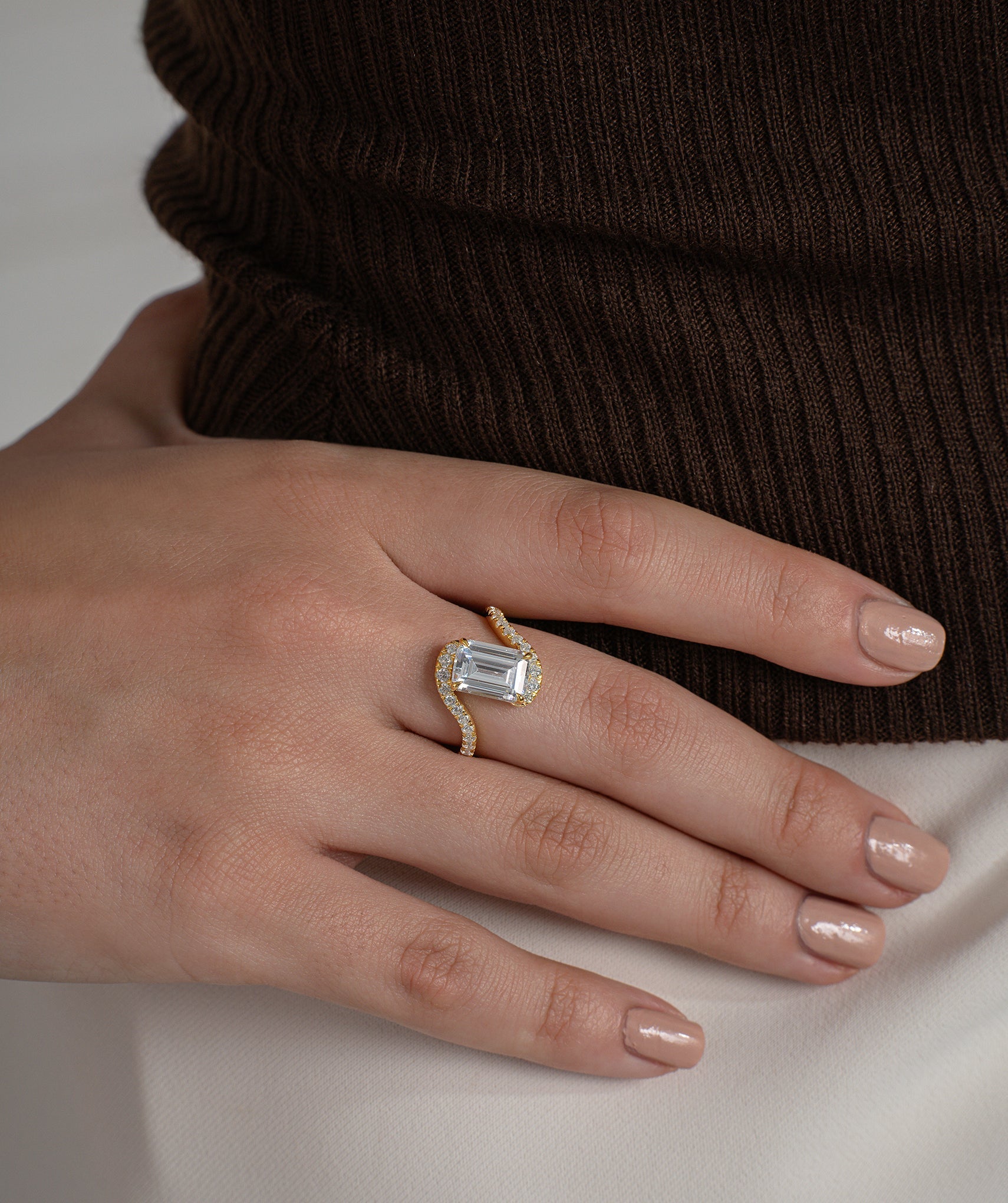 Radiant Flow Diamond Ring